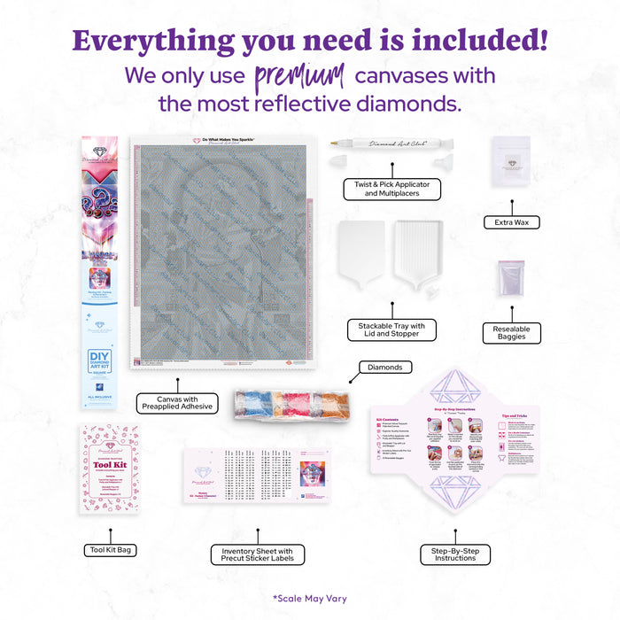 Diamond Painting Mystery Kit #106 - Fantasy (Character) 25.6" x 33.1" (65cm x 83.9cm) / Square with 97 Colors including 1 AB and 1 Frosted Diamond and 4 Fairy Dust Diamonds / 87,957