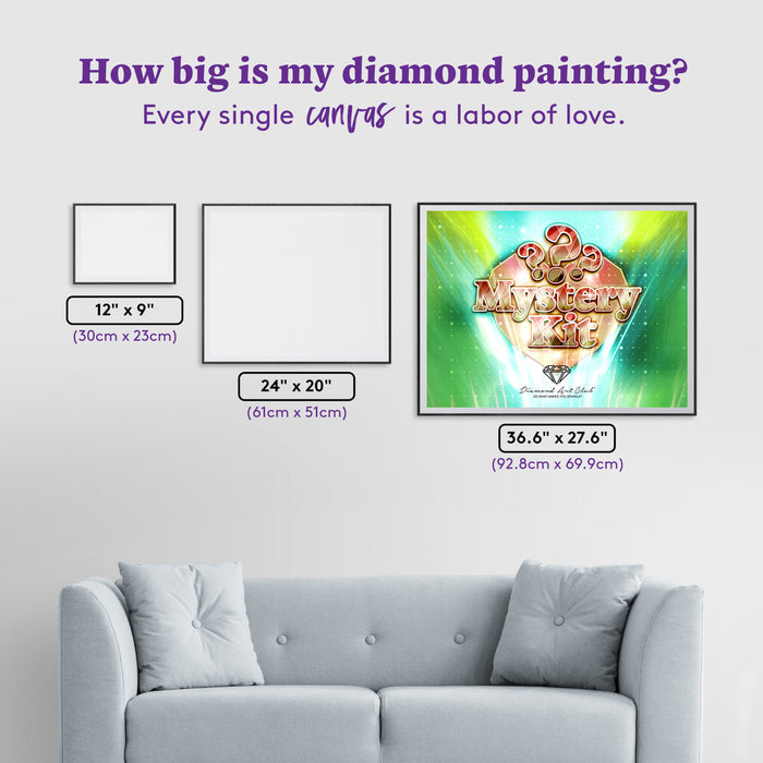 Diamond Painting Mystery Kit - Nature (Forest) 36.6" x 27.6" (92.8cm x 69.9cm) / Square With 62 Colors Including 1 AB and 5 Fairy Dust Diamonds / 104,813