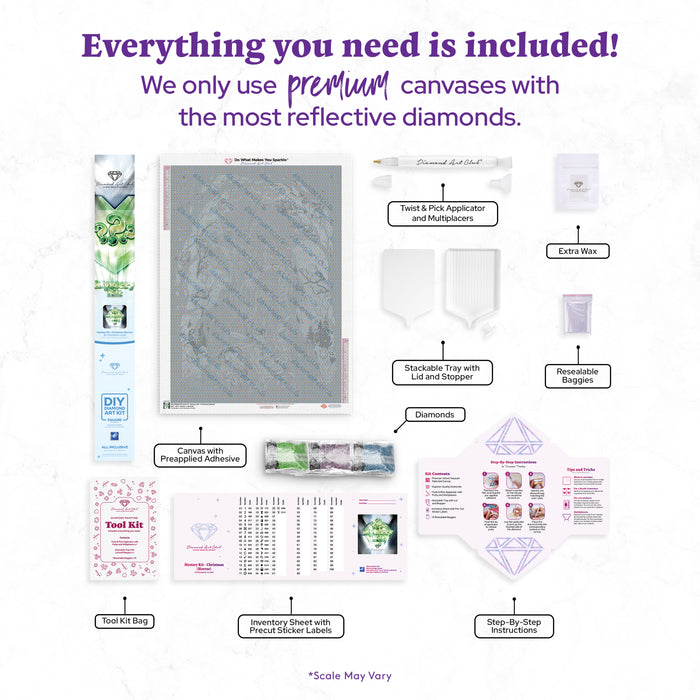 Diamond Painting Mystery Kit #114 - Christmas (Horror) 25.6" x 35.4" (65cm x 89.9cm) / Square with 36 Colors including 1 Glow-in-the-dark and 1 Iridescent Diamond and 3 Fairy Dust Diamonds / 94,221