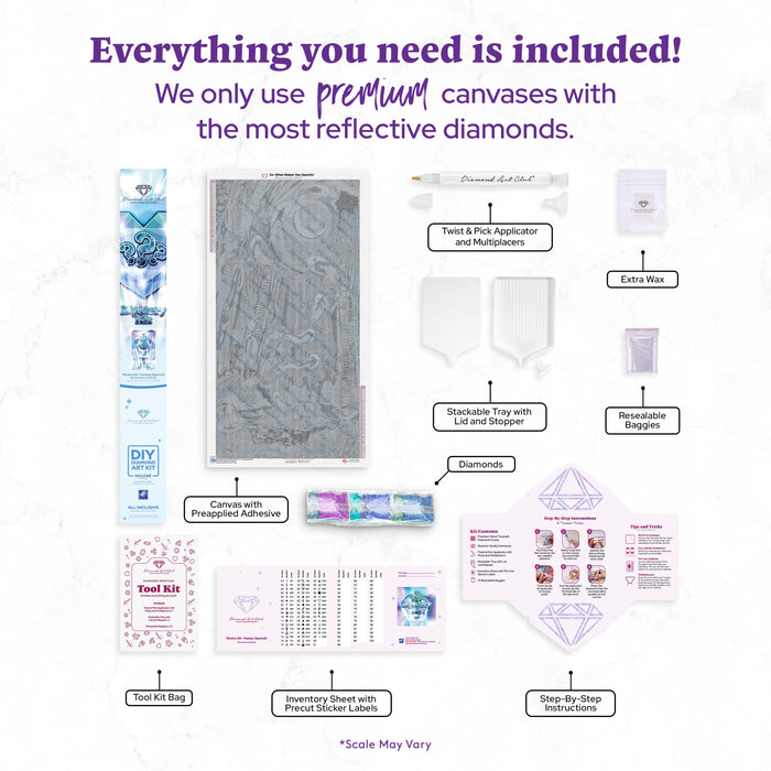Diamond Painting Mystery Kit #120 - Fantasy (Spectral) 25.6" x 49.2" (65cm x 124.9cm) / Square with 49 Colors including 1 AB and 2 Fairy Dust Diamonds / 131,022
