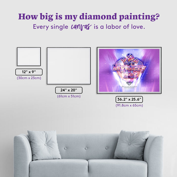 Diamond Painting Mystery Kit #129 - Winter (Magical) 36.2" x 25.6" (91.8cm x 65cm) / Square with 63 Colors including 3 ABs and 1 Iridescent Diamond and 2 Fairy Dust Diamonds / 96,309