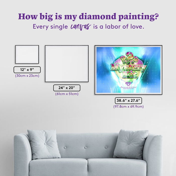 Diamond Painting Mystery Kit #86 - Items 38.6" x 27.6" (97.8cm x 69.9cm) / Square with 97 Colors including 6 ABs and 1 Iridescent Diamond and 3 Fairy Dust Diamonds / 110,433