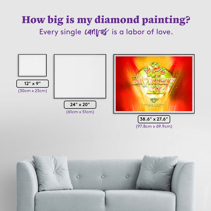 Diamond Painting Mystery Kit - Christmas (Festive) 38.6" x 27.6" (97.8cm x 69.9cm) / Square with 68 Colors including 3 ABs and 3 Fairy Dust Diamonds / 110,433