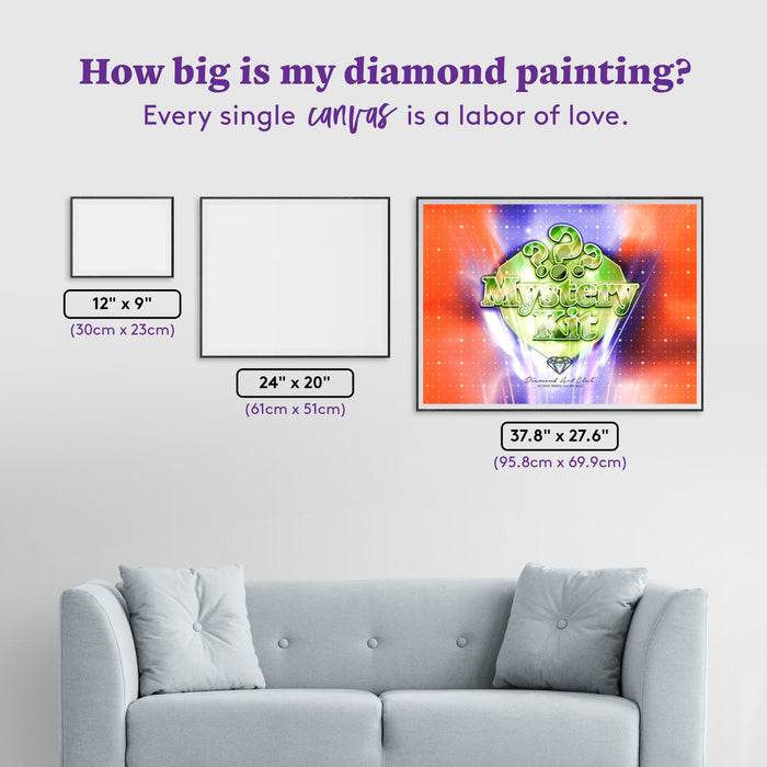 Diamond Painting Mystery Kit - Landscape 37.8" x 27.6" (95.8cm x 69.9cm) / Square with 86 Colors including 1 AB and 6 Fairy Dust Diamonds / 108,185