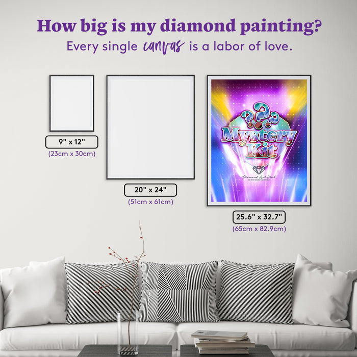 Diamond Painting Mystery Kit - Abstract 25.6" x 32.7" (65cm x 82.9cm) / Square with 48 Colors including 2 ABs and 2 Iridescent Diamonds and 4 Fairy Dust Diamonds / 86,913