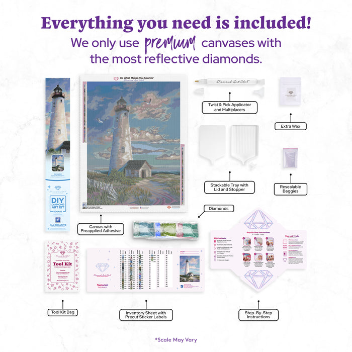 Diamond Painting Nantucket 22" x 29" (55.8cm x 73.7cm) / Square With 55 Colors Including 5 Fairy Dust Diamonds / 66,304