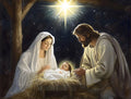 Diamond Painting Nativity 29" x 22" (73.7cm x 55.6cm) / Round with 47 Colors including 2 ABs and 2 Fairy Dust Diamonds / 54,136