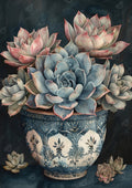 Diamond Painting Nature's Dream Succulents 22" x 31" (55.6cm x 78.7cm) / Round with 62 Colors including 2 ABs and 3 Fairy Dust Diamonds / 57,772