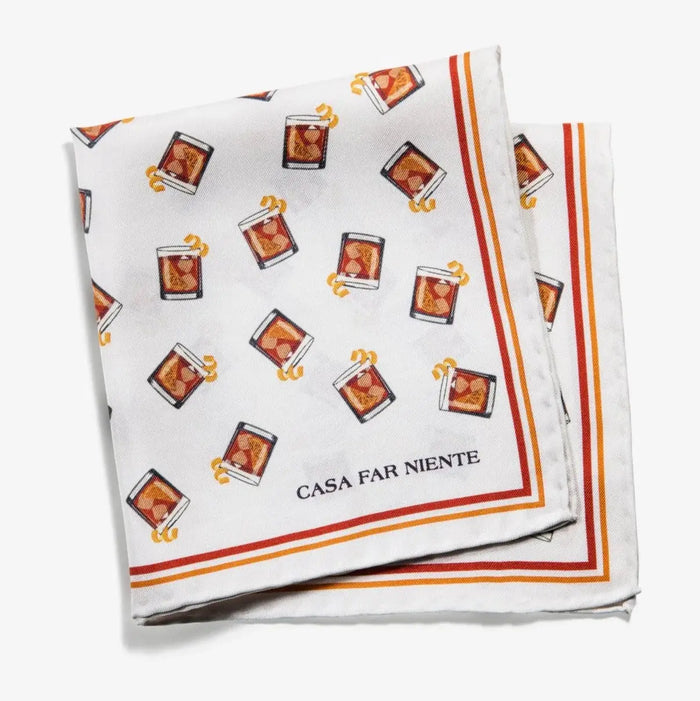 Negroni Nights Pocket Square  CASA FAR NIENTE