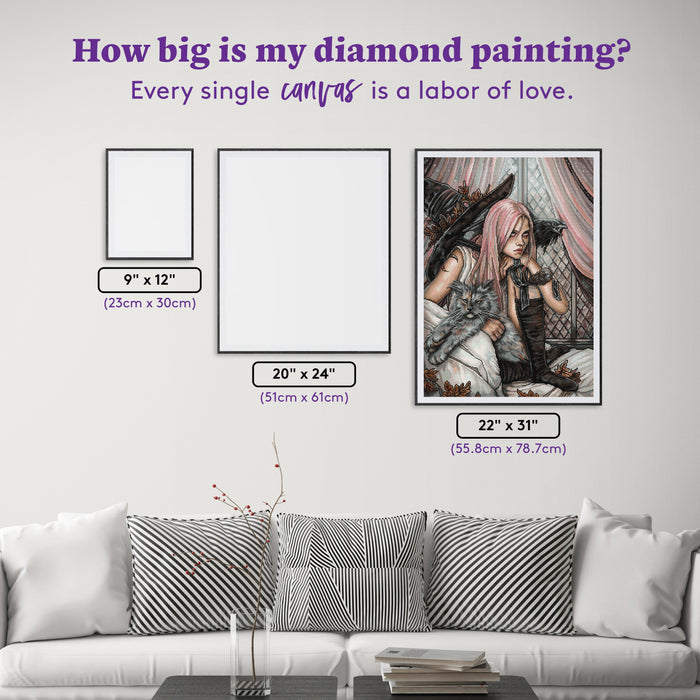 Diamond Painting Never Alone 22" x 31" (55.8cm x 78.7cm) / Square with 62 Colors including 1 AB and 4 Fairy Dust Diamonds / 70,784