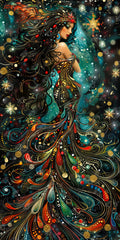 Diamond Painting New Year's Garlands 25.6" x 51.2" (65cm x 129.9cm) / Square With 82 Colors Including 3 ABs and 1 Iridescent Diamond and 1 Frosted Diamond and 3 Fairy Dust Diamonds / 136,242