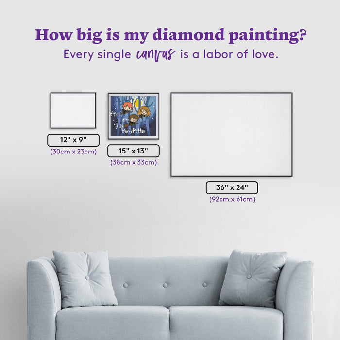 Diamond Painting Night Flight 15" x 13" (38cm x 33cm) / Square With 17 Colors Including 2 ABs / 20,064