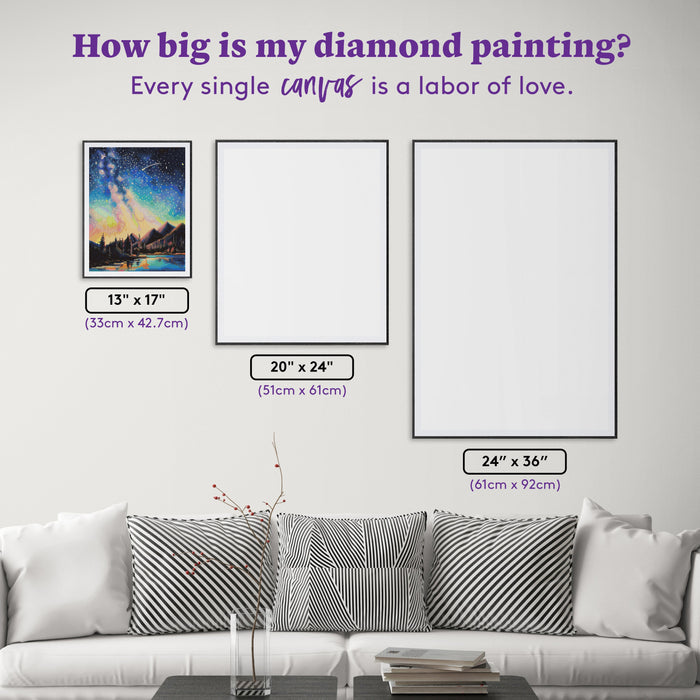 Diamond Painting Night Indulgence 13" x 17" (33cm x 42.7cm) / Round with 84 Colors including 2 ABs and 3 Fairy Dust Diamonds / 18,600