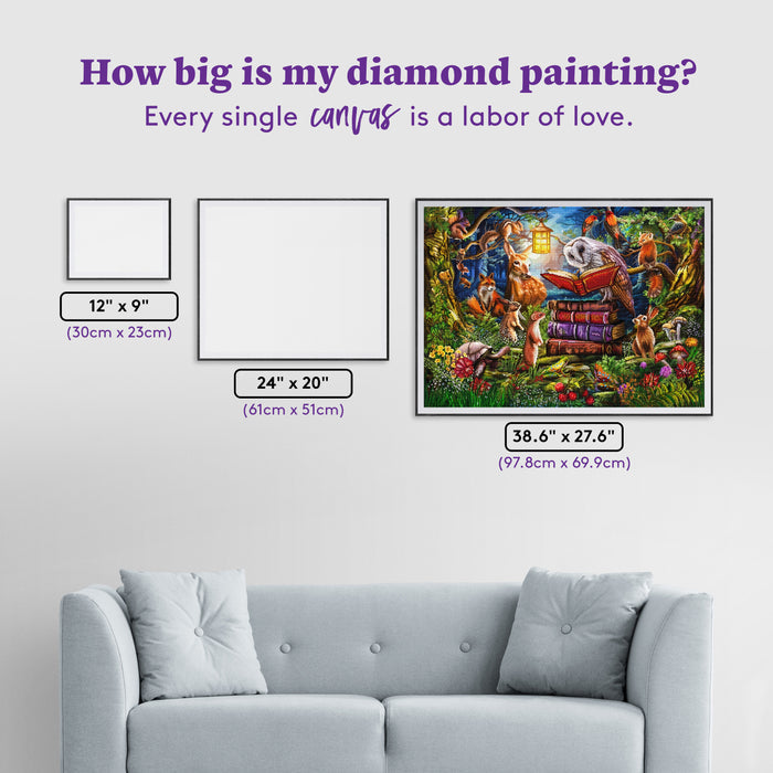 Diamond Painting Night Time Story 38.6" x 27.6" (97.8cm x 69.9cm) / Square with 74 Colors including 2 ABs and 5 Fairy Dust Diamonds / 110,433