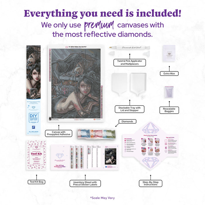 Diamond Painting Now All Your Treasures are Mine 22" x 31" (55.8cm x 78.7cm) / Square with 56 Colors including 1 AB and 1 Iridescent Diamond and 4 Fairy Dust Diamonds / 70,784