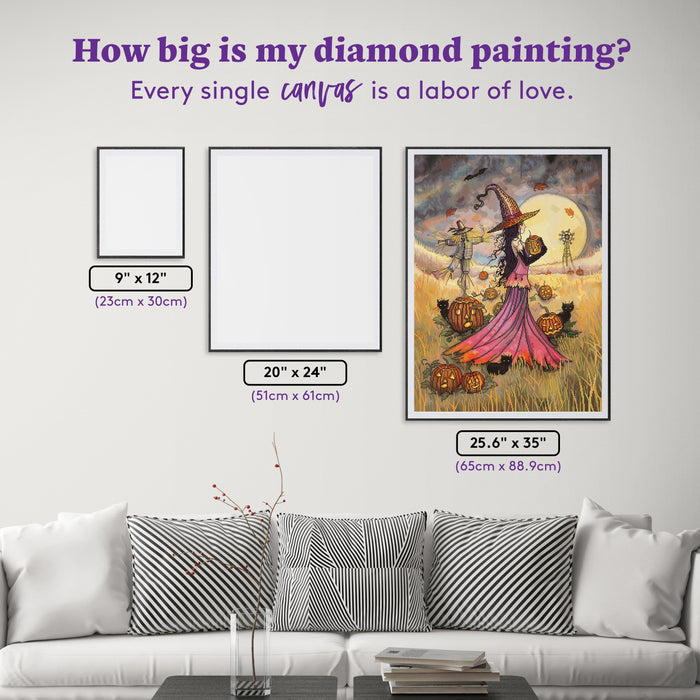 Diamond Painting October Fields 25.6" x 35" (65cm x 88.9cm) / Square with 91 Colors including 1 AB and 3 Fairy Dust Diamonds / 93,177