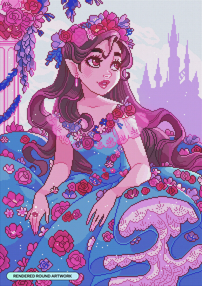 Diamond Painting Once Upon a Fairytale 22" x 31" (55.6cm x 78.7cm) / Round with 45 Colors including 1 AB and 1 Iridescent Diamond and 1 Frosted Diamond and 1 Fairy Dust Diamond / 57,772