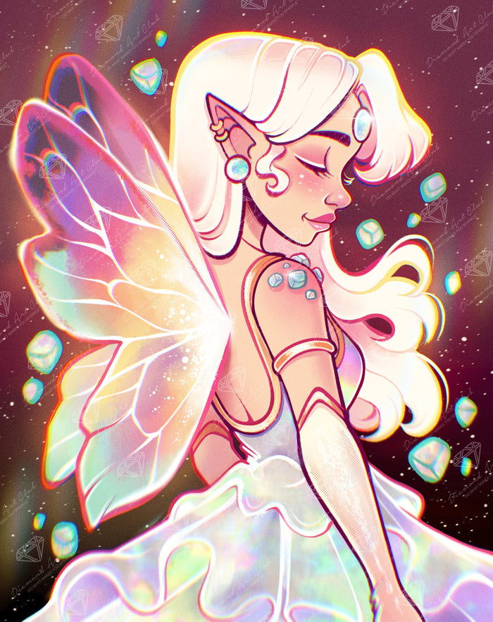 Diamond Painting Opal Fairy 20" x 25" (50.6cm x 63.8cm) / Round With 72 Colors Including 3 ABs and 5 Fairy Dust Diamonds / 42,688
