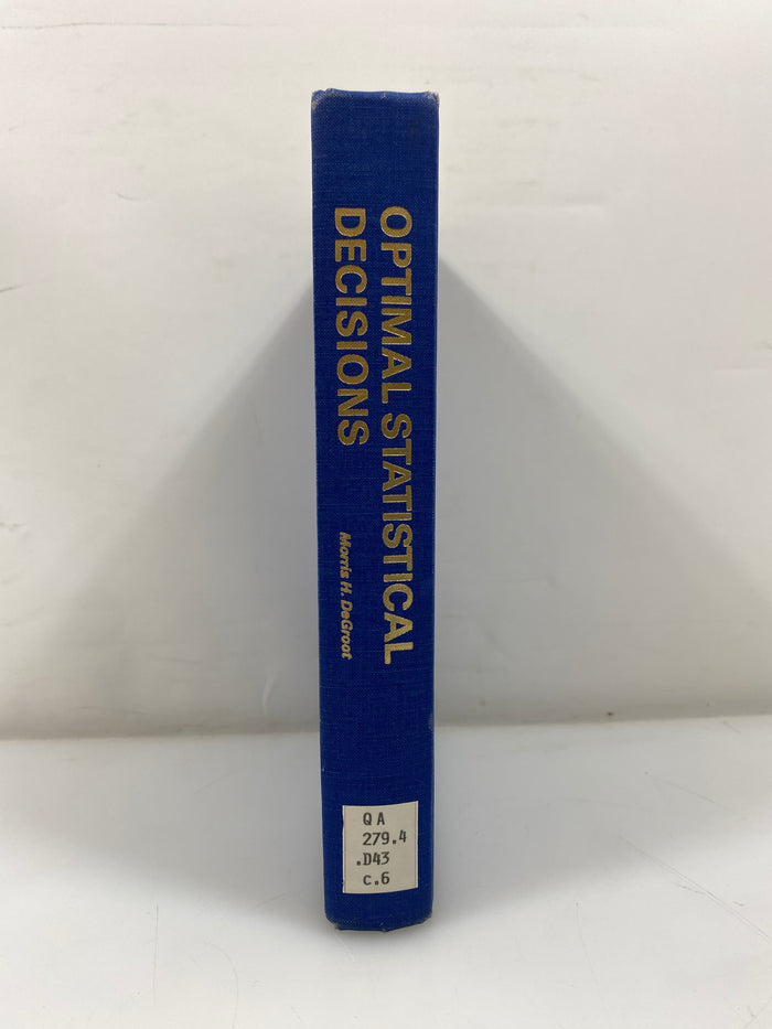 Optimal Statistical Decisions by DeGroot 1970 Ex-Library HC