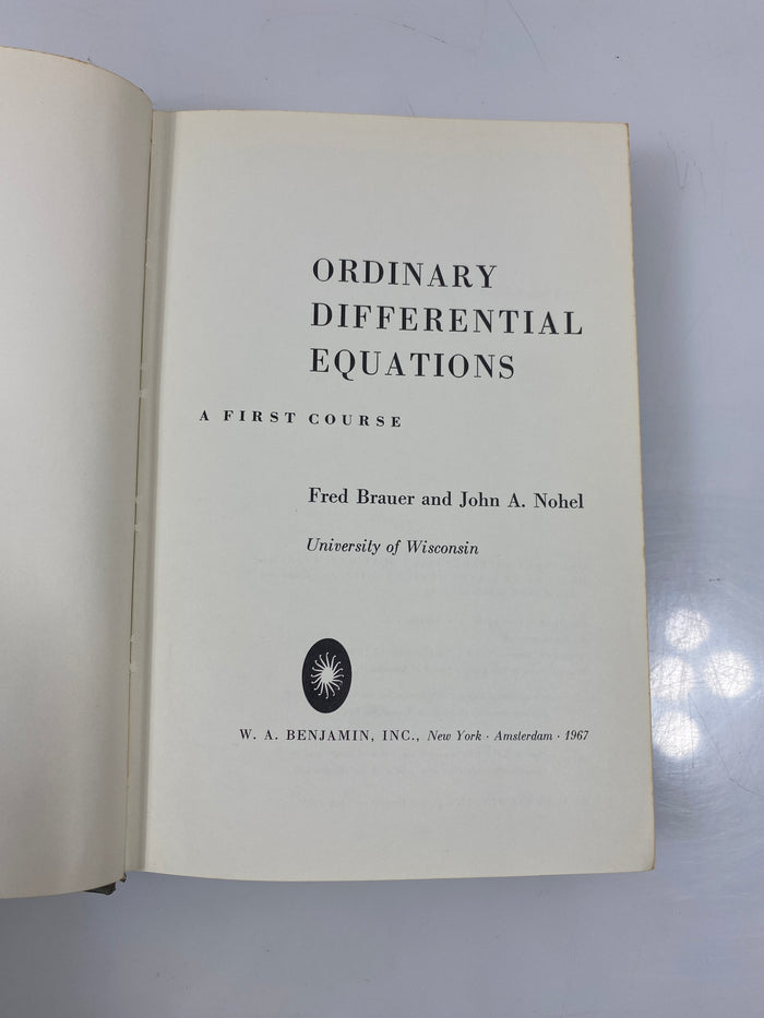 Ordinary Differential Equations by Brauer/Nohel 1967 HC