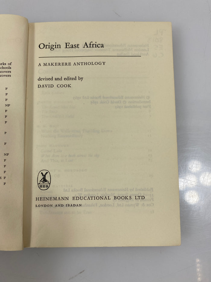 Origin East Africa Makerere Anthology Ex-library 1965 SC