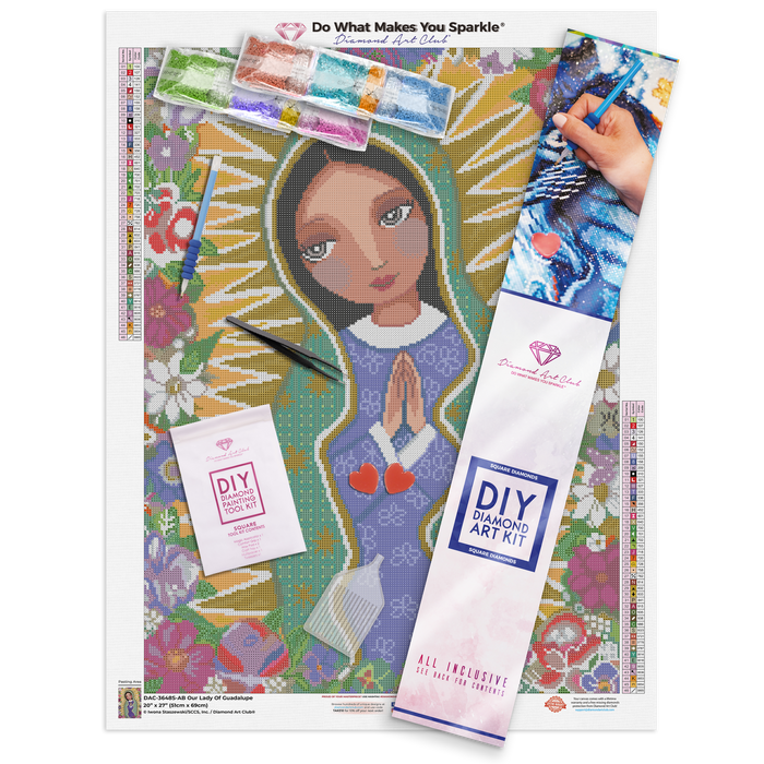 Diamond Painting Our Lady of Guadalupe 20" x 27" (51cm x 69cm) / Square with 46 Colors including 4 ABs / 54,873