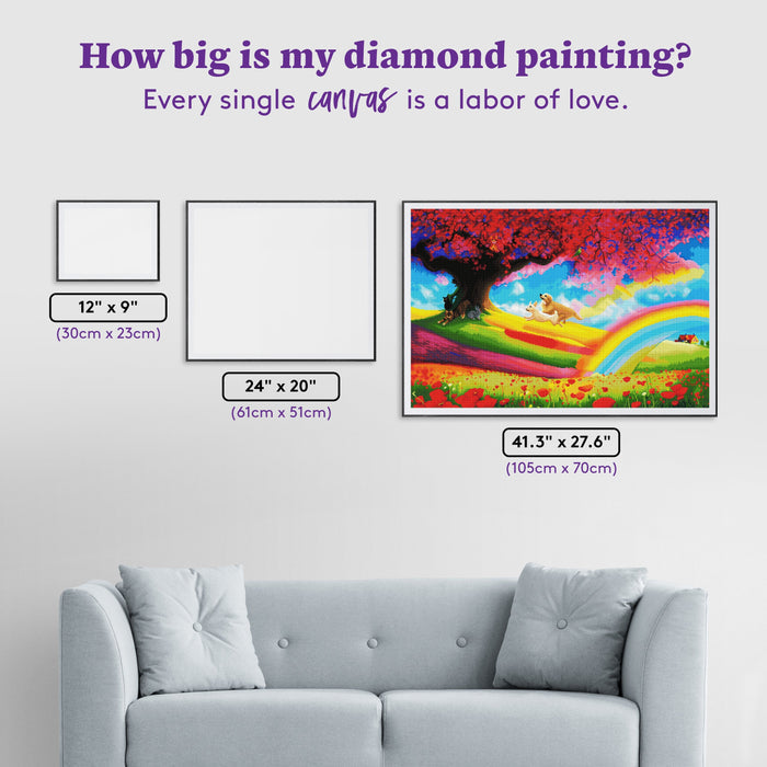 Diamond Painting Over the Rainbow Bridge 41.3" x 27.6" (105cm x 70cm) / Square with 74 Colors including 5 ABs and 2 Fairy Dust Diamonds / 118,301
