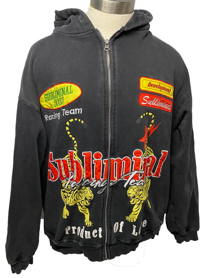 PacSun Subliminal Racing team Hoodie Full Zip men's Size XL
