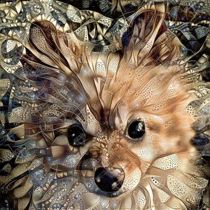 Diamond Painting Paris the Pomeranian 25.6" x 25.6" (65cm x 65cm) / Square with 74 Colors including 2 ABs and 3 Fairy Dust Diamonds / 68,121