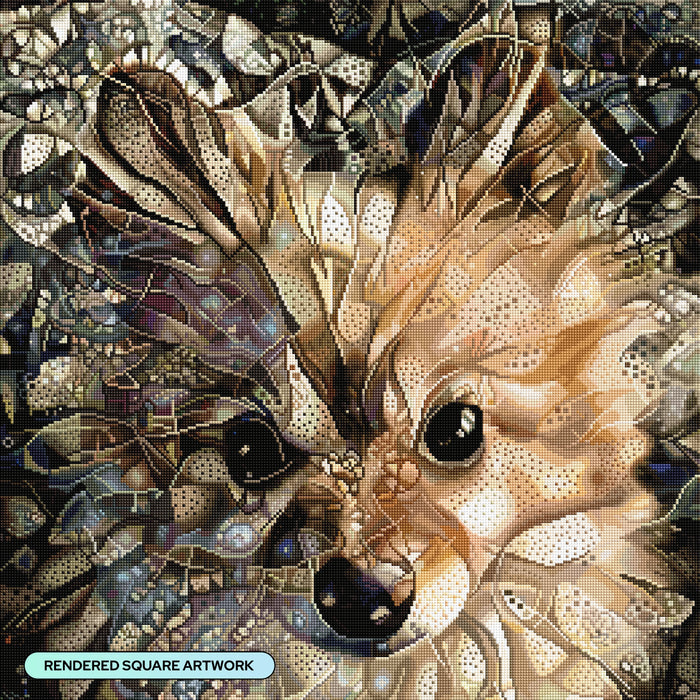 Diamond Painting Paris the Pomeranian 25.6" x 25.6" (65cm x 65cm) / Square with 74 Colors including 2 ABs and 3 Fairy Dust Diamonds / 68,121