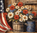 Diamond Painting Patriotic Arrangement 28" x 25.6" (70.9cm x 65cm) / Square with 51 Colors including 3 ABs and 2 Fairy Dust Diamonds / 74,385