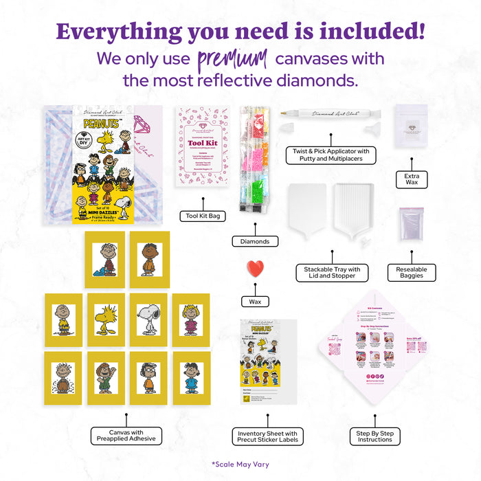 Diamond Painting Peanuts™ - Mini Dazzles™ 4" x 6" (10.2cm x 15.2cm) / Square With 14 Colors Including 4 ABs and 10 Fairy Dust Diamonds / 5,601