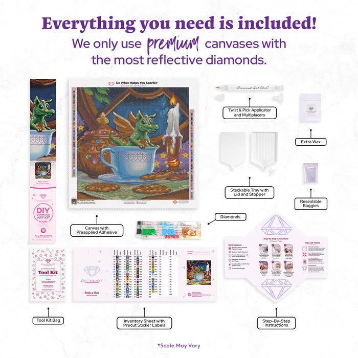 Diamond Painting Peek-a-Boo 21.5" x 21.5" (54.5cm x 54.5cm) / Round with 66 Colors including 6 ABs and 3 Iridescent Diamonds and 3 Fairy Dust Diamonds / 39,204