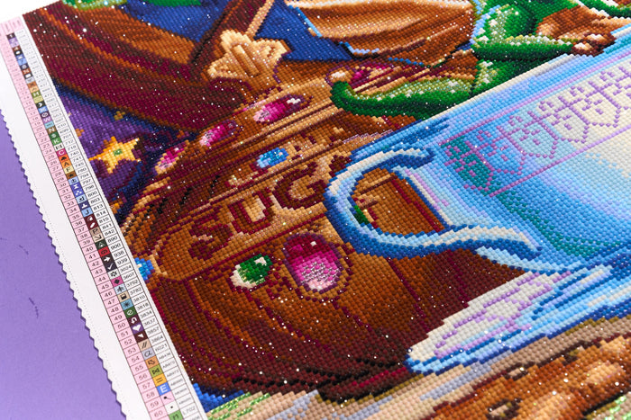 Diamond Painting Peek-a-Boo 21.5" x 21.5" (54.5cm x 54.5cm) / Round with 66 Colors including 6 ABs and 3 Iridescent Diamonds and 3 Fairy Dust Diamonds / 39,204