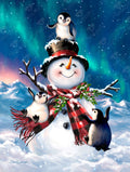 Diamond Painting Penguin Snow Day 22" x 29" (55.6cm x 73.7cm) / Round with 73 Colors including 4 ABs and 7 Fairy Dust Diamonds / 54,136