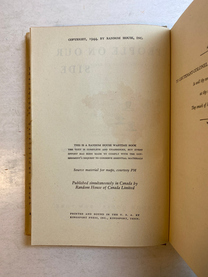 People On Our Side by Edgar Snow 1944 HCDJ