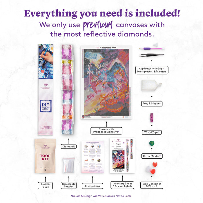 Diamond Painting Peryton 22" x 33″ (56cm x 84cm) / Square with 53 Colors including 4 ABs / 73,372