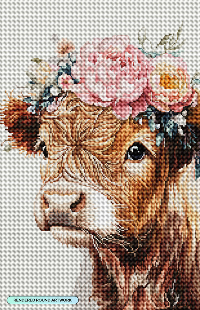 Diamond Painting Petunia with Peony 17" x 26" (42.7cm x 66cm) / Round with 78 Colors including 1 AB and 3 Fairy Dust Diamonds / 37,200