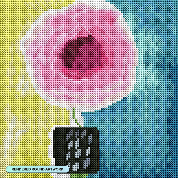 Diamond Painting Pink Rose 9" x 9" (22.7cm x 22.7cm) / Round with 23 Colors including 3 ABs and 2 Fairy Dust Diamonds / 6,561