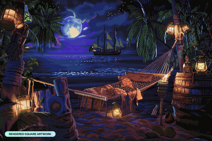 Diamond Painting Pirate Cove 41.3" x 27.6" (105cm x 70cm) / Square with 57 Colors including 2 ABs and 2 Fairy Dust Diamonds / 118,301