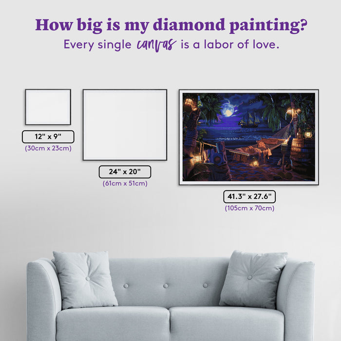 Diamond Painting Pirate Cove 41.3" x 27.6" (105cm x 70cm) / Square with 57 Colors including 2 ABs and 2 Fairy Dust Diamonds / 118,301