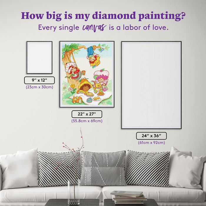 Diamond Painting Pleasant Picnic 22" x 27" (55.8cm x 69cm) / Square with 55 Colors including 3 AB Diamonds and 2 Fairy Dust Diamonds / 62,048