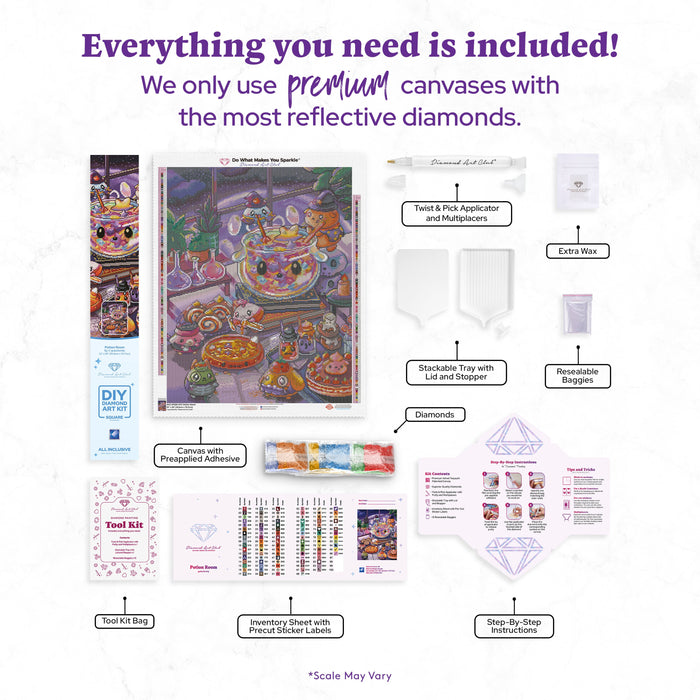 Diamond Painting Potion Room 22" x 28" (55.8cm x 70.7cm) / Square with 96 Colors including 4 ABs and 2 Fairy Dust Diamonds / 63,616