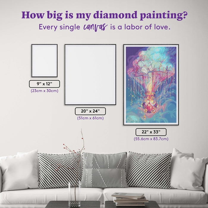 Diamond Painting Powered by Firefox 22" x 33" (55.6cm x 83.7cm) / Round with 72 Colors including 2 ABs and 1 Iridescent Diamond and 3 Fairy Dust Diamonds / 61,408