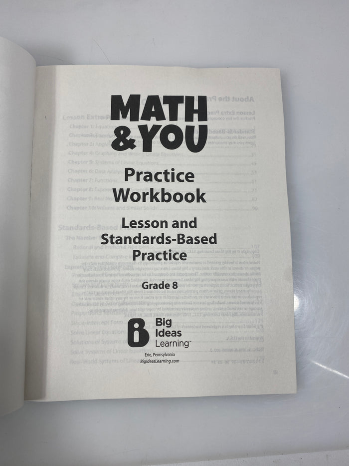 Practice Workbook Math & You Grade 8 SC