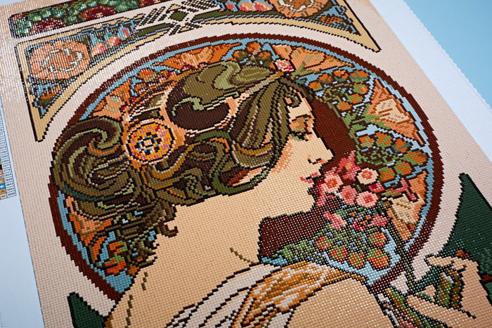 Diamond Painting Primrose 17" x 41" (42.8cm x 103.8cm) / Square with 45 Colors including 4 ABs / 71,724
