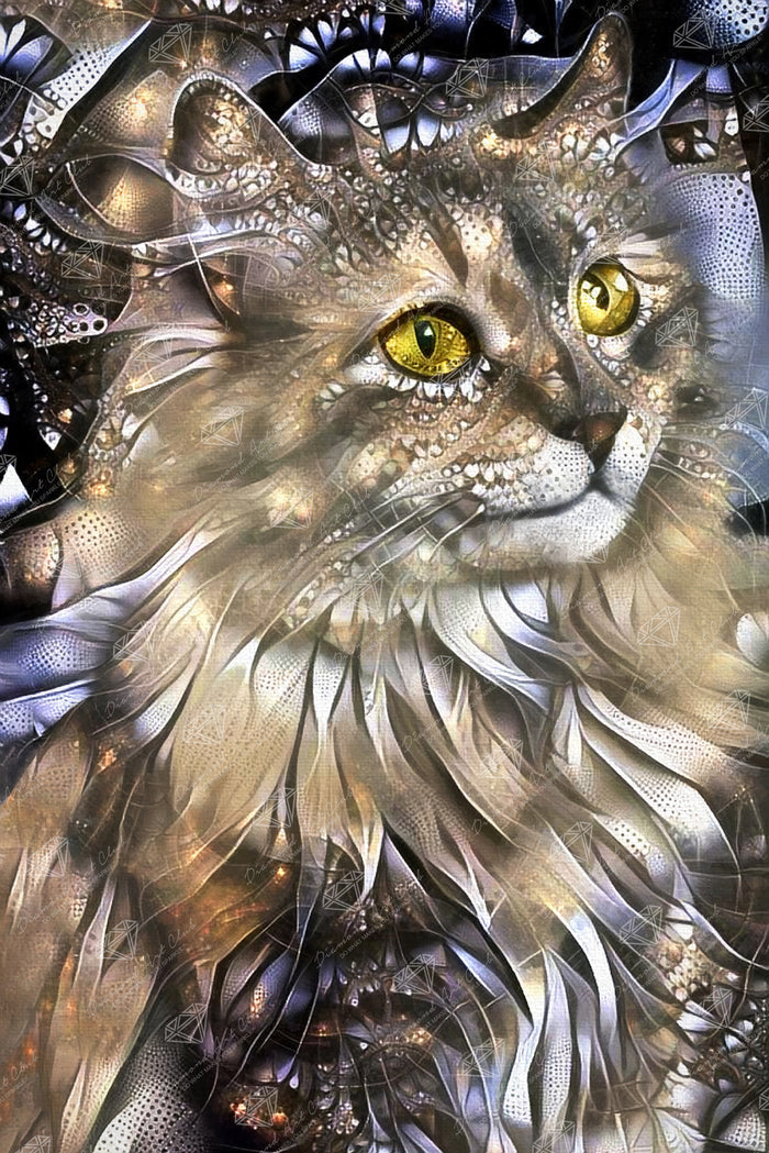 Diamond Painting Princess - The Queen of Cats 23.6" x 35.4" (60cm x 89.9cm) / Square with 45 Colors including 2 ABs and 1 Iridescent Diamond and 2 Fairy Dust Diamonds / 87,001
