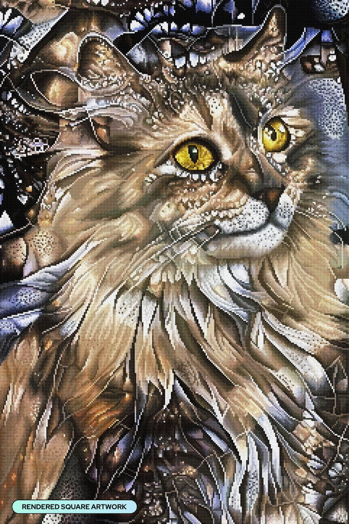 Diamond Painting Princess - The Queen of Cats 23.6" x 35.4" (60cm x 89.9cm) / Square with 45 Colors including 2 ABs and 1 Iridescent Diamond and 2 Fairy Dust Diamonds / 87,001