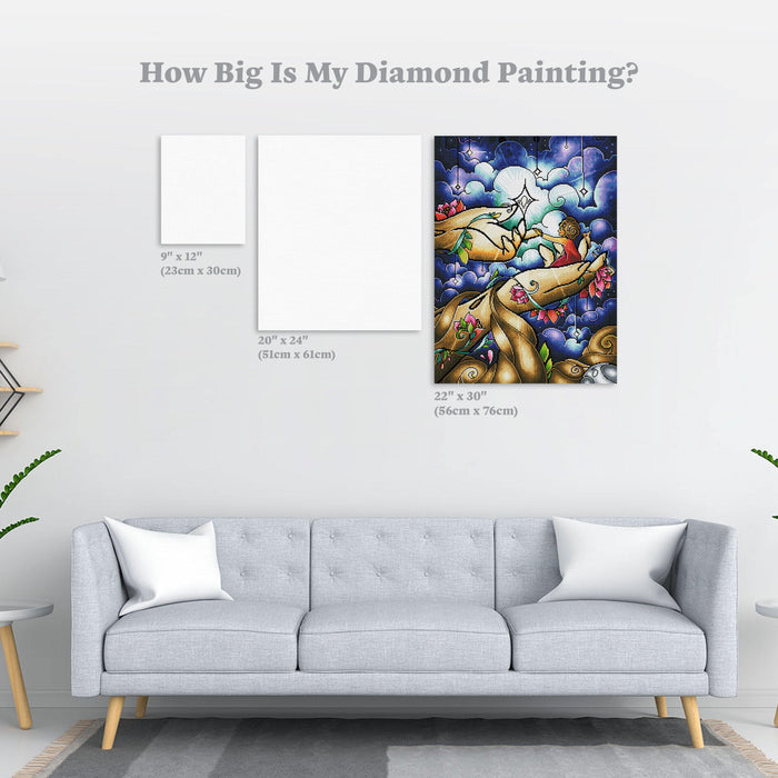 Diamond Painting Psalm 8 22" x 30″ (56cm x 76cm) / Square with 60 Colors including 2 ABs