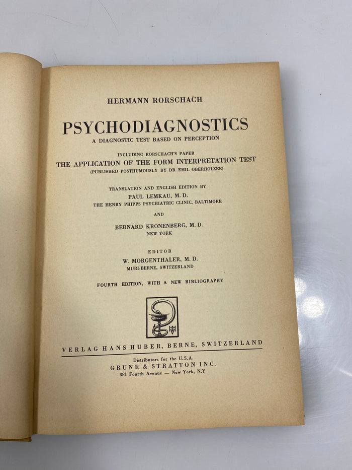 Psychodiagnostic by Hermann Rorschach 1942 English Translation HC